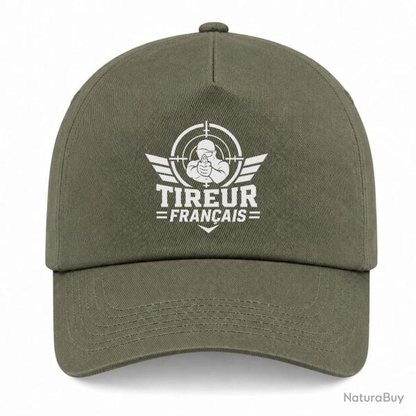 Casquette Tir Sportif - Tireur fran�ais - Kaki / Blanc