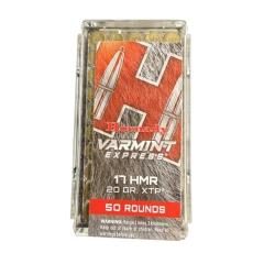 Cartouches HORNADY Varmint express calibre 17 HMR 20gr XTP x50