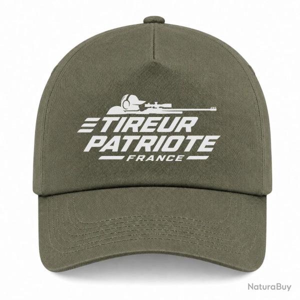 Casquette Tir Sportif - Tireur patriote - Kaki / Blanc