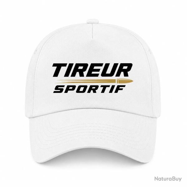 Casquette Tir Sportif - Tireur sportif - Typographie - Blanc / Orange