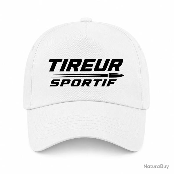 Casquette Tir Sportif - Tireur sportif - Typographie - Blanc