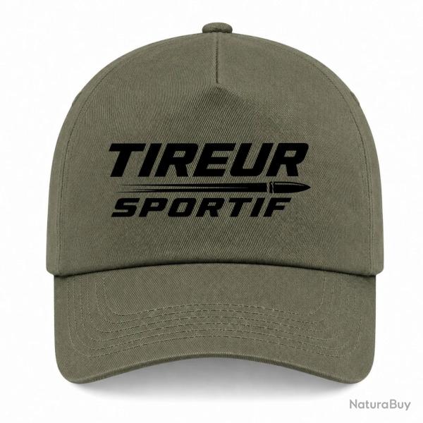 Casquette Tir Sportif - Tireur sportif - Typographie - Kaki / Noir