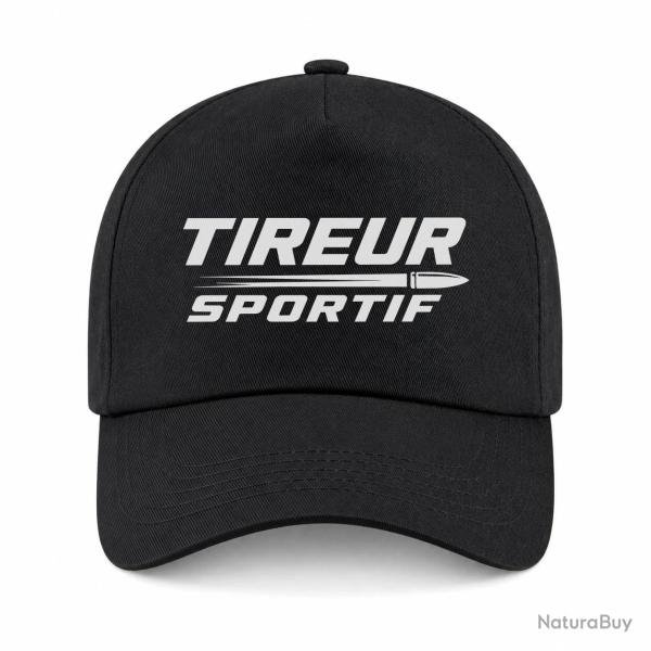Casquette Tir Sportif - Tireur sportif - Typographie - Noir