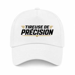 Casquette Tir Sportif - Tireuse de pr&eacute;cision - Blanc / Orange