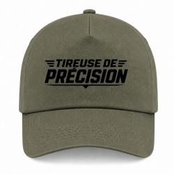 Casquette Tir Sportif - Tireuse de pr&eacute;cision - Kaki / Noir