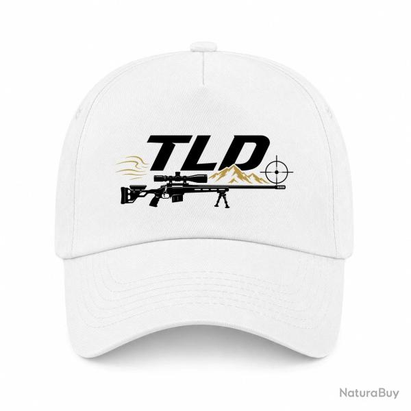 Casquette Tir Sportif - TLD - Montagne et carabine - Blanc / Orange