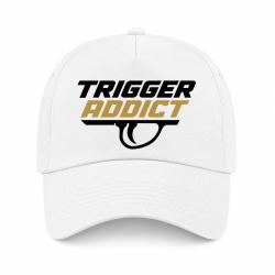 Casquette Tir Sportif - Trigger Addict - D&eacute;tente typographique - Blanc / Orange