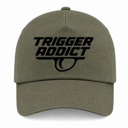 Casquette Tir Sportif - Trigger Addict - D&eacute;tente typographique - Kaki / Noir