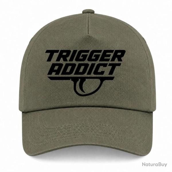 Casquette Tir Sportif - Trigger Addict - D�tente typographique - Kaki / Noir