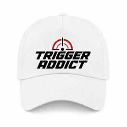 Casquette Tir Sportif - Trigger Addict - Typographie - Blanc / Orange
