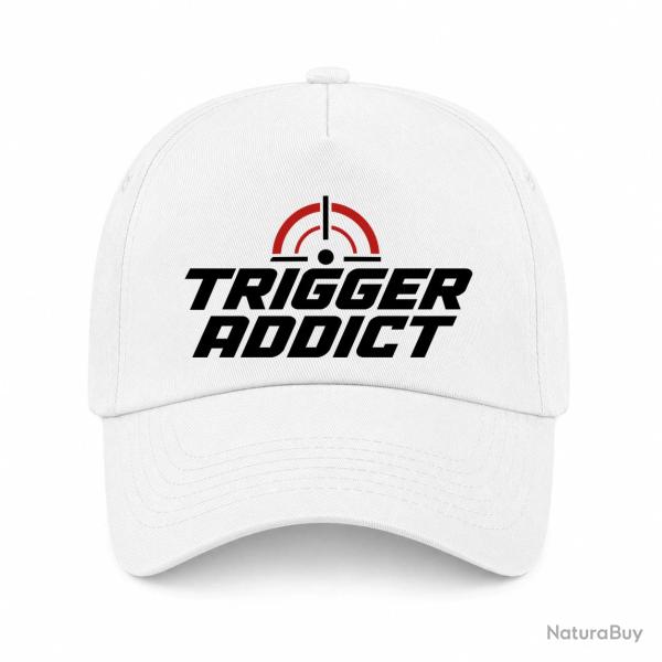 Casquette Tir Sportif - Trigger Addict - Typographie - Blanc / Orange