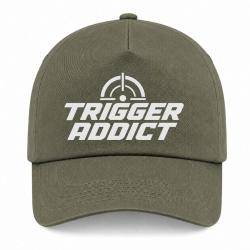 Casquette Tir Sportif - Trigger Addict - Typographie - Kaki / Blanc