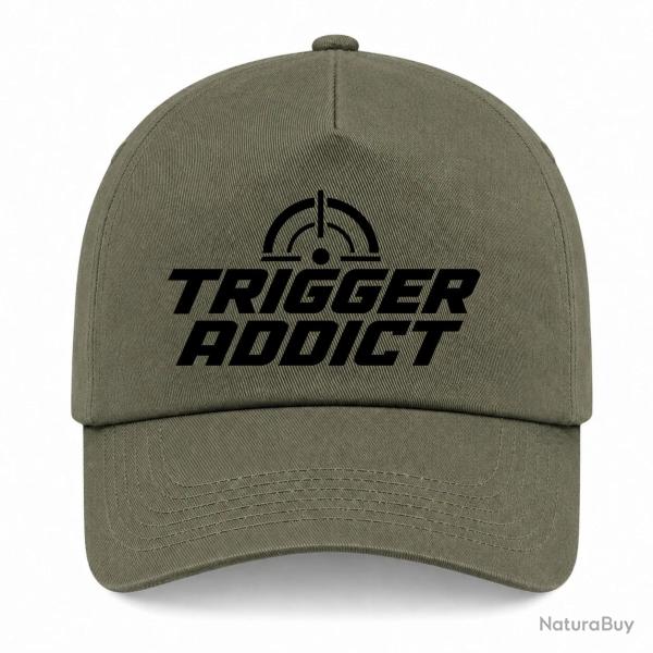 Casquette Tir Sportif - Trigger Addict - Typographie - Kaki / Noir