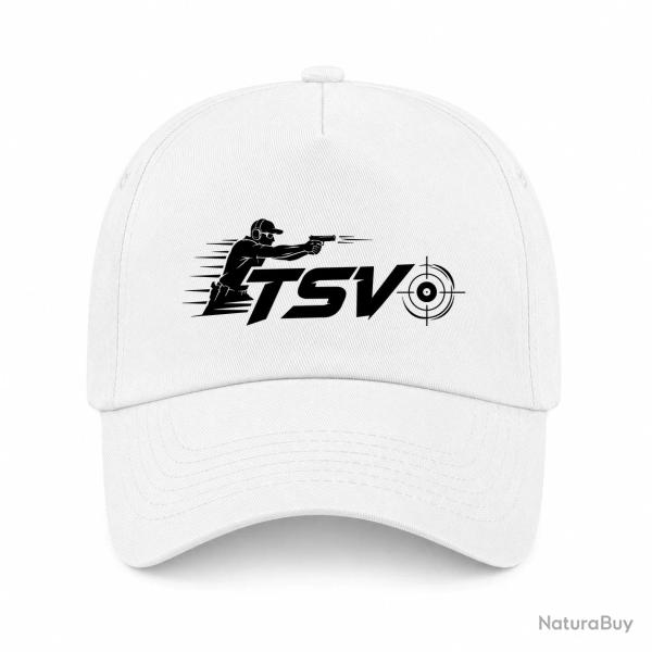 Casquette Tir Sportif - TSV - Tireur en mouvement - Blanc