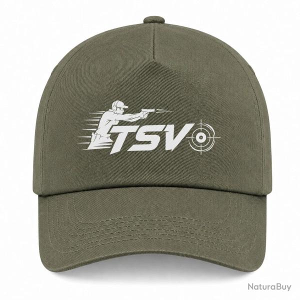 Casquette Tir Sportif - TSV - Tireur en mouvement - Kaki / Blanc