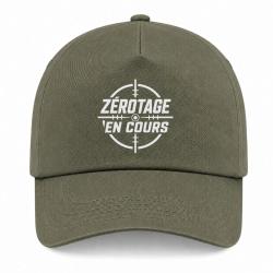Casquette Tir Sportif - Z&eacute;rotage en cours - Kaki / Blanc