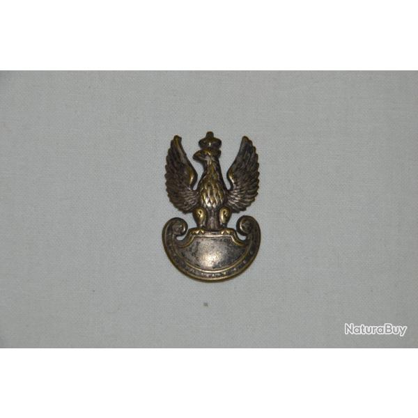 INSIGNE POLONAIS DE CASQUETTE-POLISH BADGE-AIGLE COURONNE 2�WW-CAMPAGNE POLOGNE 1939