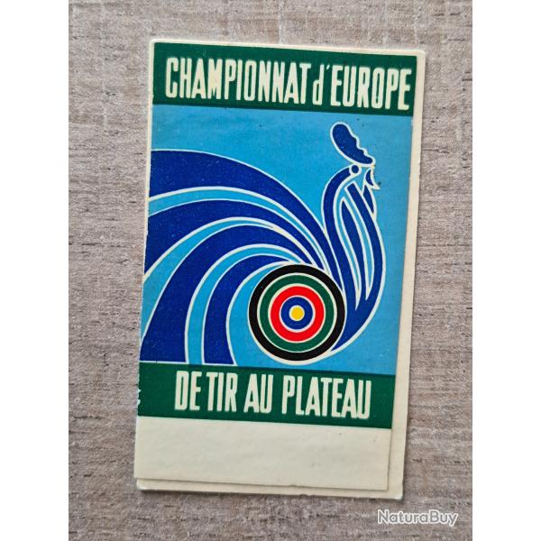 Autocollant ball-trap , championnats d europe