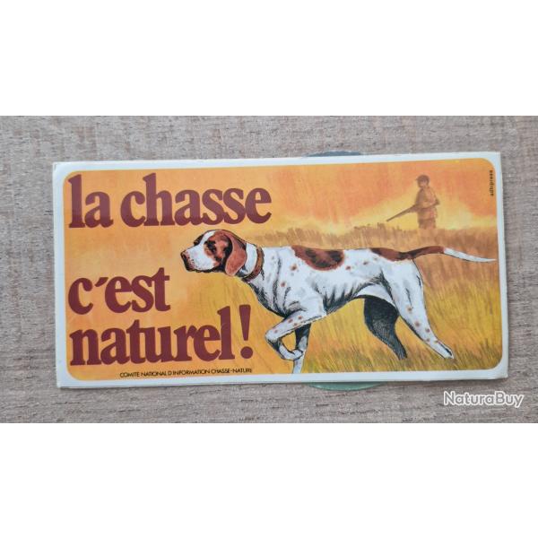 Autocollant la chasse c est naturel , chiens de chasse , braque allemand