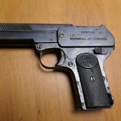 COUP DE FOLIE  RHEINMETALL TYPE 1910  CAL 7.65 BROWNING   MISE A PRIX 1 EUROS SANS PRIX DE RESERVE