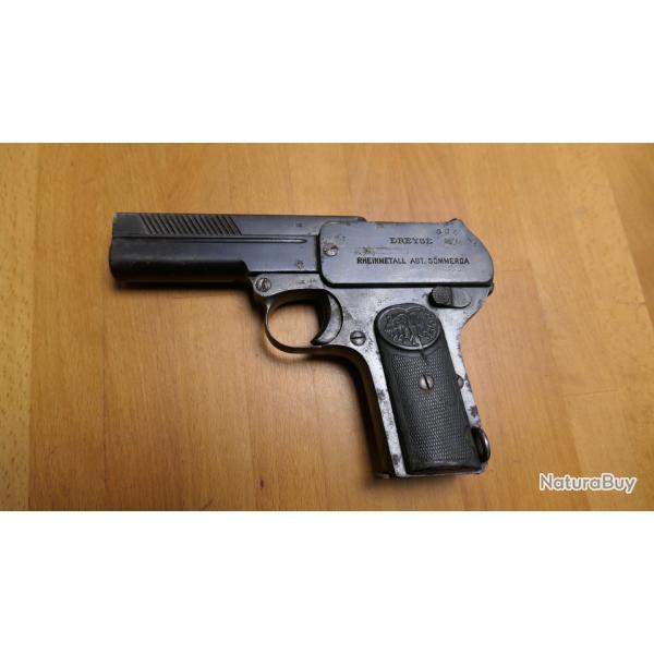 COUP DE FOLIE  RHEINMETALL TYPE 1910  CAL 7.65 BROWNING   MISE A PRIX 1 EUROS SANS PRIX DE RESERVE
