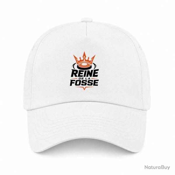 Casquette Ball Trap - Reine de la fosse - Tireuse sportive - Blanc / Orange