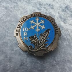 Insigne militaire 10 service frigorifique dos guilloch&eacute;e drago paris g1505