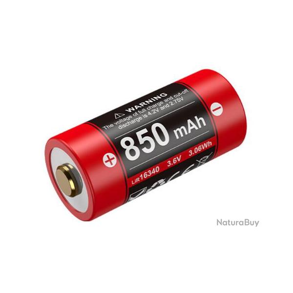 Batterie rechargeable Klarus 16340 3.6V 850 mAh