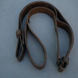 Bretelle en cuir 1903 en repro en cuir gras fonc&eacute;