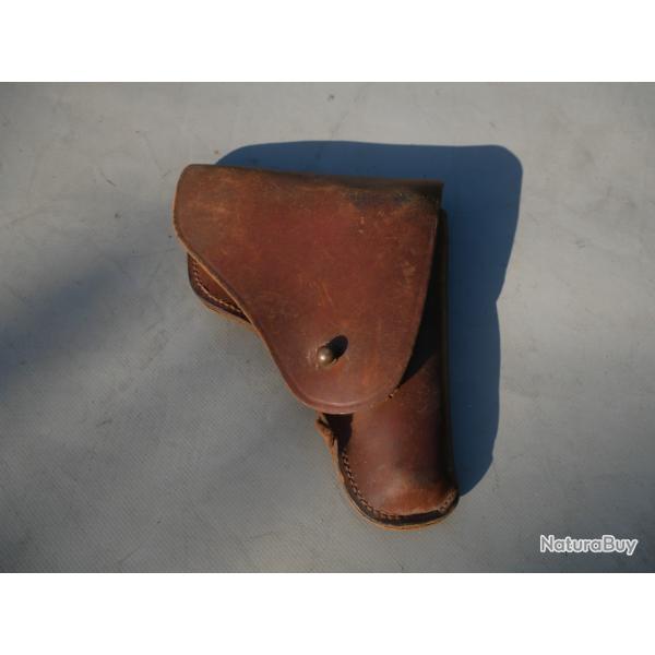 Etui cuir pour pistolet en 7.65mm, sangle de fermeture � remplacer