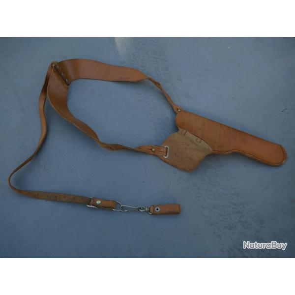 Etui d'�paule en cuir fauve type arm�e Fran�aise