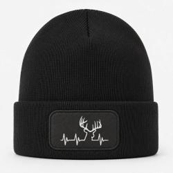Bonnet Chasse - Battement de coeur - CERF - Noir