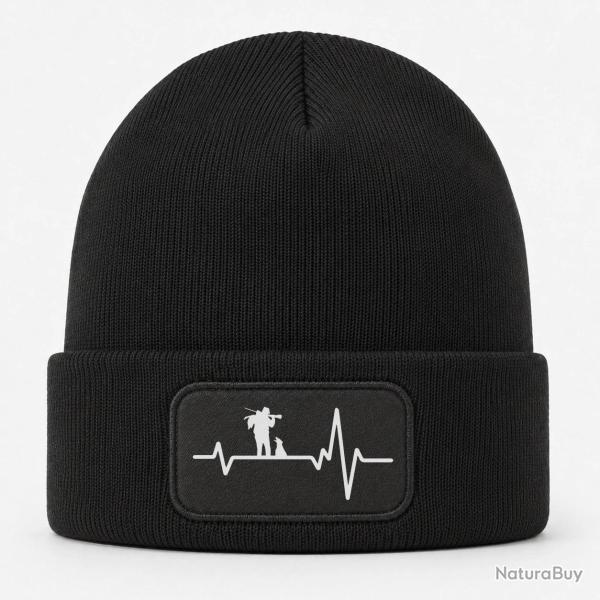 Bonnet Chasse - Battement de coeur - Noir