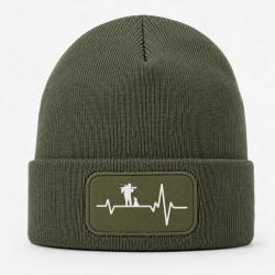 Bonnet Chasse - Battement de coeur - Kaki / Blanc