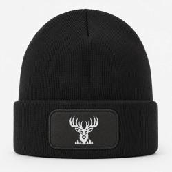 Bonnet Chasse - Cerf majestueux - Lisi&egrave;re des bois - Noir