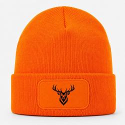 Bonnet Chasse - Cerf royal - Portrait - Orange