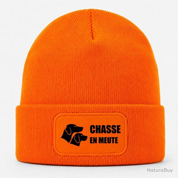 Bonnet Chasse - Chasse en meute - Duo de chiens - Orange