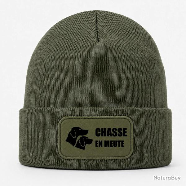 Bonnet Chasse - Chasse en meute - Duo de chiens - Kaki / Noir