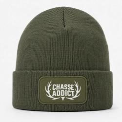 Bonnet Chasse - Chasse addict - Panache orange - Kaki / Blanc