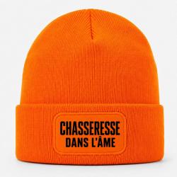 Bonnet Chasse - Chasseresse dans l'&acirc;me - Typographie - Orange