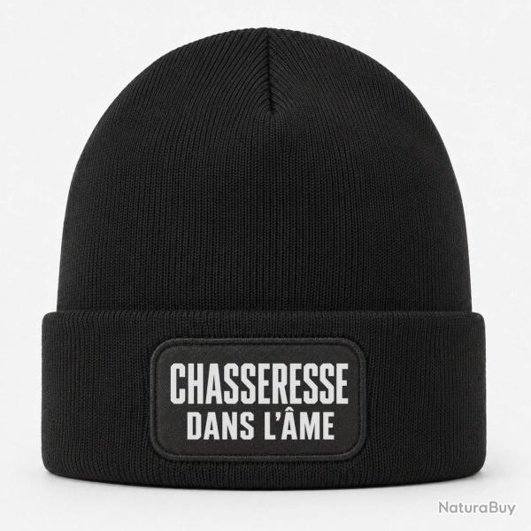 Bonnet Chasse - Chasseresse dans l'�me - Typographie - Noir