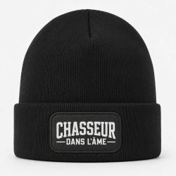 Bonnet Chasse - Chasseur dans l'&acirc;me - Typographie - Noir