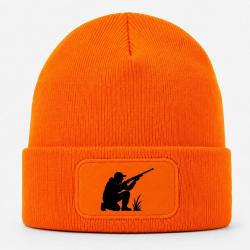 Bonnet Chasse - Chasseur &agrave; l'aff&ucirc;t - Silhouette - Orange