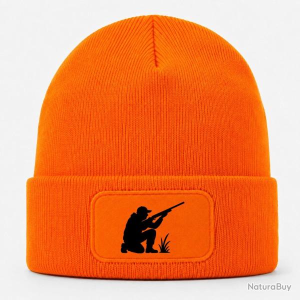 Bonnet Chasse - Chasseur � l'aff�t - Silhouette - Orange