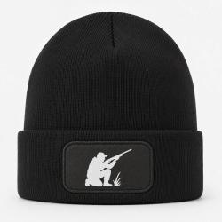 Bonnet Chasse - Chasseur &agrave; l'aff&ucirc;t - Silhouette - Noir