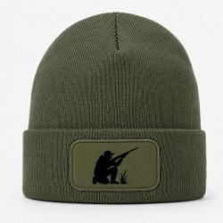 Bonnet Chasse - Chasseur &agrave; l'aff&ucirc;t - Silhouette - Kaki / Noir