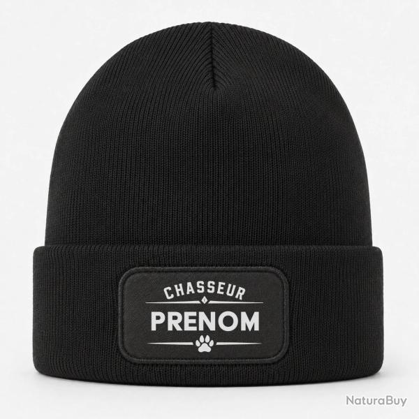 Bonnet Chasse - Chasseur pr�nom - Personnalisable - Noir