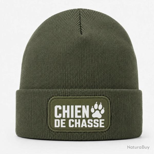Bonnet Chasse - Chien de chasse - Empreinte orange - Kaki / Blanc