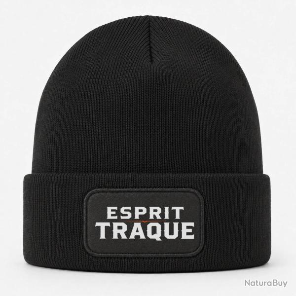 Bonnet Chasse - Esprit traque - Typographie - Noir