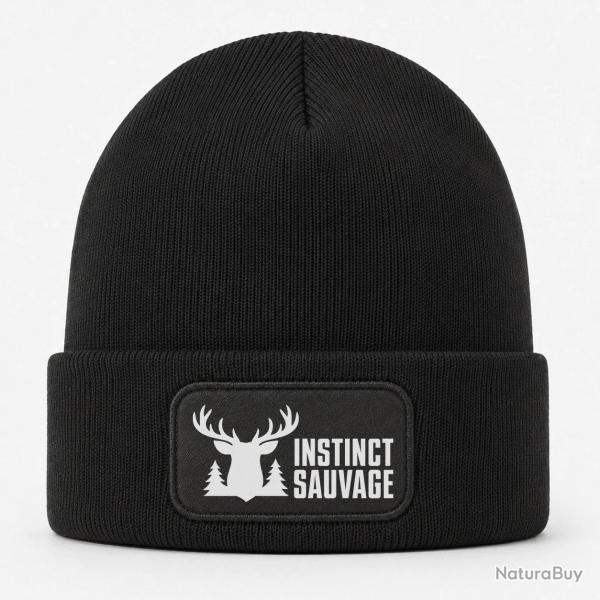 Bonnet Chasse - Instinct sauvage - Cerf des bois - Noir